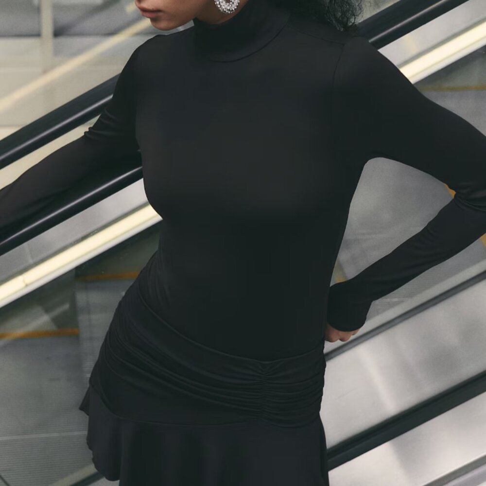 Turtleneck Long Sleeve Bodysuit